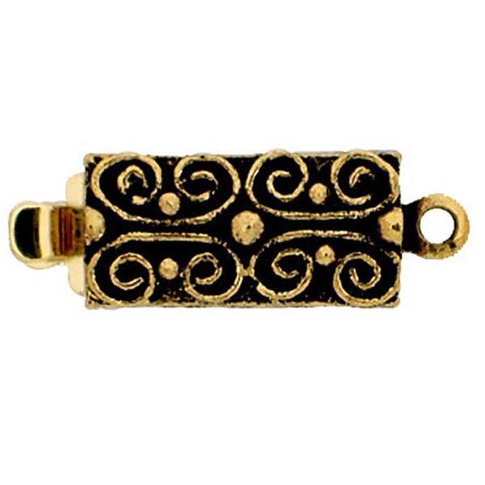 1 row box clasp with spring mechanism and ornamental design perfect for bracelets and tight choker necklaces