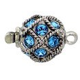 Ball clasp with springtongue mechanism; color: aquamarine 13572-01-06-00-202