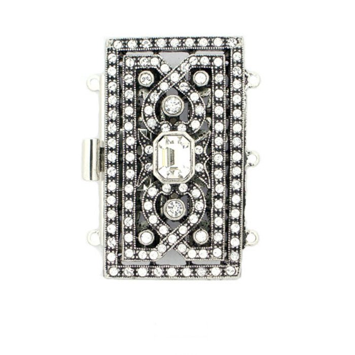 art deco multistrand box clasp with with Swarovski crystals