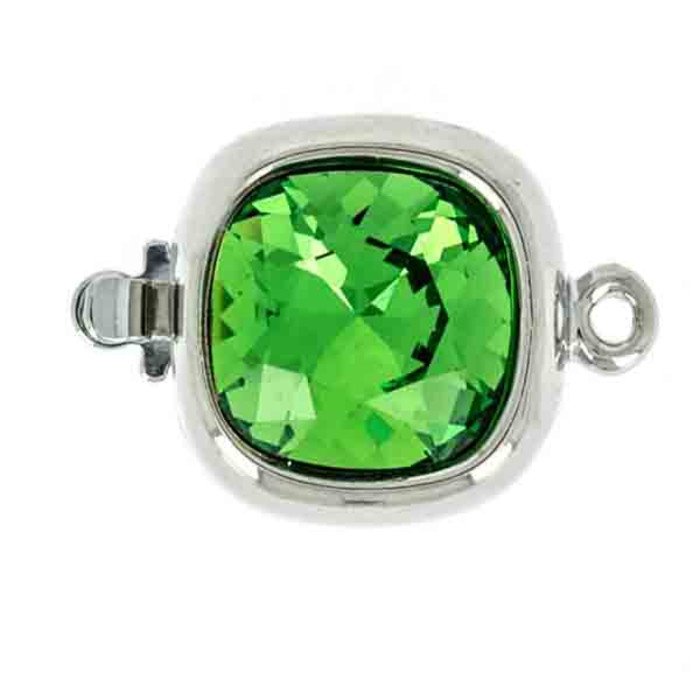 Clasp with spring tongue mechanism; Colour of the stone: Ferngreen