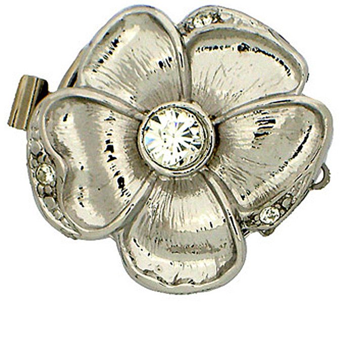 1 strand flower box clasp with spring mechanism