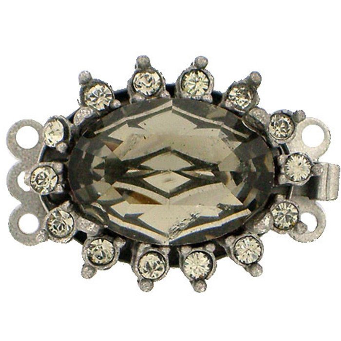 Clasp with 3 rows and spring tongue mechanism; Colour : Black Diamond