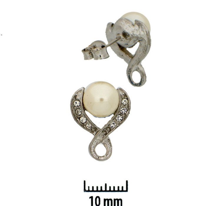 This earstud base with its integrated ring offers the possibility to apply one or more jewelry components like beads, pendants etc.