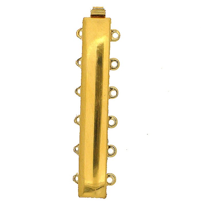 Schiebeverschluss  für Armband/Armbandschließe mehrreihige, rechtecking, polierter Oberfläche, 6-reihig, basic modern klassisch Design