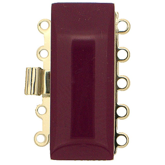 5 rows enamelled clasp with spring tongue mechanism; Colour: lilac-fuchsia