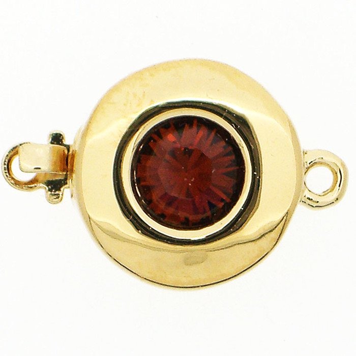 Schließe mit Federverschluss; Kristallfarbe: Smoked topaz