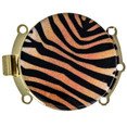 Clasp with spring tongue mechanism; foil printed in a tiger-look and fixed with a protection Lacquer 12841-03-01-F0-000