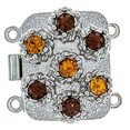 box clasp for 2 strands colour of crystals: topaz, smoked topaz 12131-02-06-00-a25