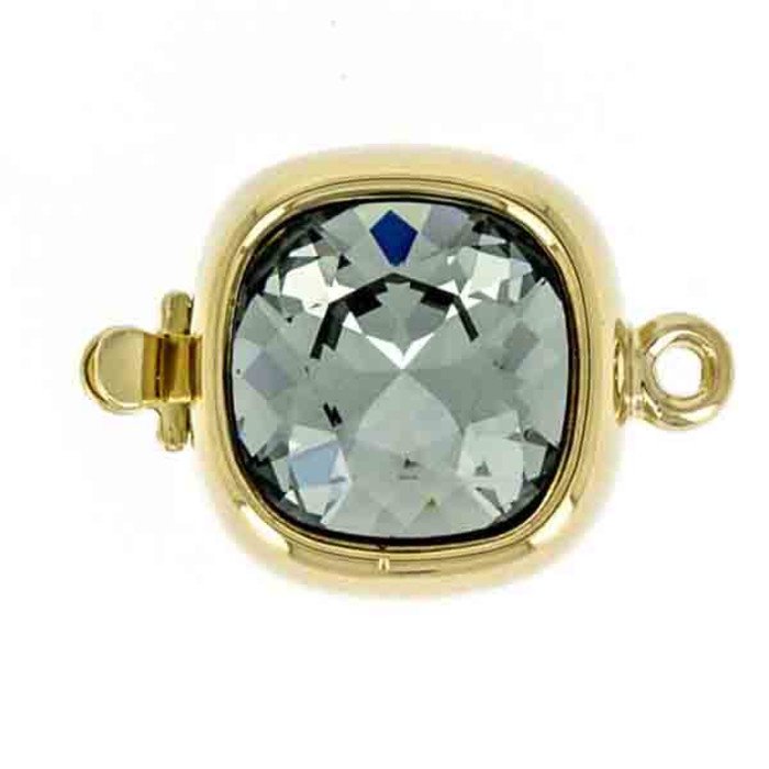 Schließe mit Federverschluss; Kristallfarbe: black diamond