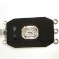 3 row clasp with spring tongue mechanism; black enamelled 14060-03-06-90-001