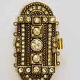 art deco box clasp with crystals multitrand