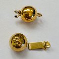 ball clasp with spring mechanism and polished with fine grooved pattern, 1-row clasp perfect for pearl necklaces and bracelets,  for pearls size 8 -12 mm 13550-01-01-00-000