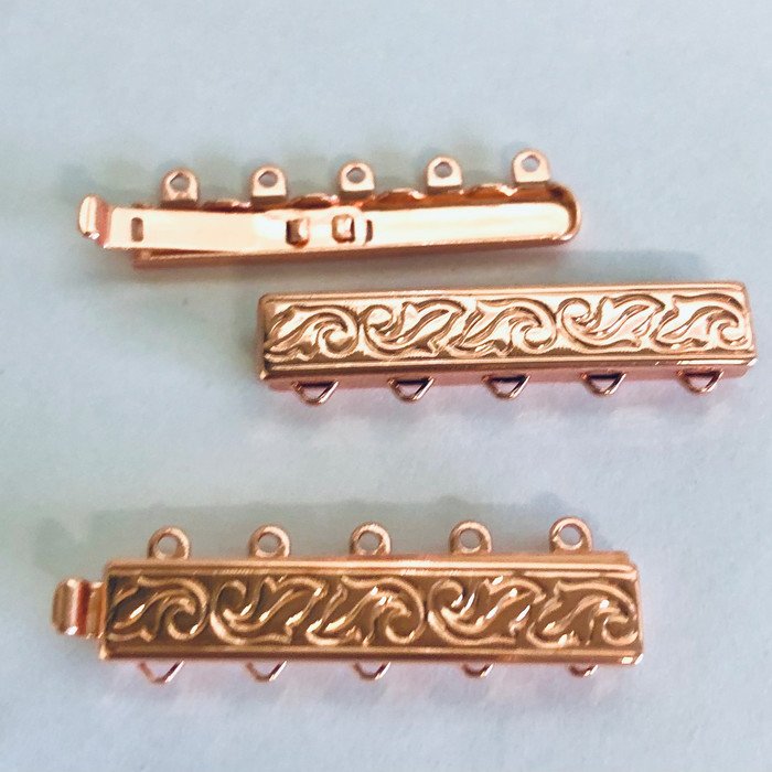 5 strand bracelet clasp and ornamental design perfect for bracelets , sliderclasp, rectangular multi-row / -strand