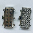 metal clasp 3 rows with structured surface basket pattern 13521-03-06-00-000