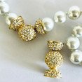 Magnetic clasp with crystal  /  pearl-clasp found for gluing in pearls  8 mm 14724-01-01-00-001