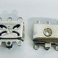 Box clasp 3 row / multirow with 1 crystal in the center rectangular 12822-03-06-0w-001