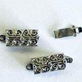 1 row box clasp with spring mechanism and ornamental design perfect for bracelets and tight choker necklaces, rectangular 13495-01-07-00-000