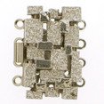 4-row / multi-row clasp with spring mechanism and structured surface, rectangular, very modern design 13577-04-07-00-000